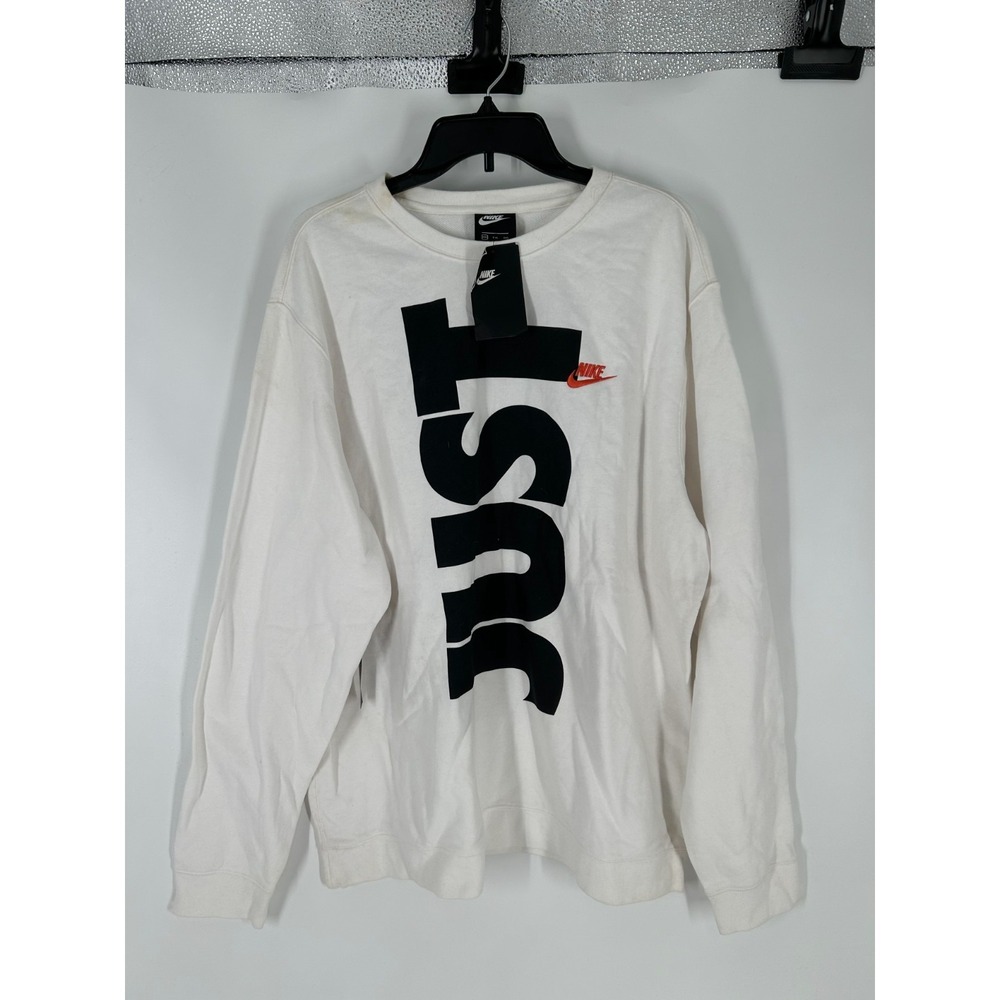 Nike Sportswear Just Do It Graphic AR2606-100 Pullover Crewneck Sweatshirt 2XL